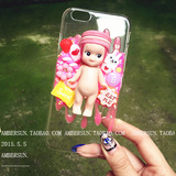 原创日本丘比 草莓酱巧克力酱娃娃手工奶油手机壳透明iphone6