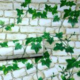特价PVC防水加厚墙纸自粘墙壁田园风格砖块绿叶爬山虎家具翻新