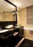 欧式浴室柜挂墙式实木卫浴柜大理石双盆1.6米洗手台洗脸盆洗漱台