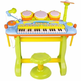 儿童电子琴带麦克风女孩钢琴玩具婴儿早教宝宝音乐小孩男孩架子鼓