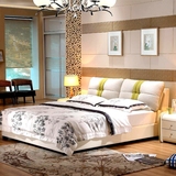 床家具小户型皮床1.8米1.5米皮艺床软床主卧双人床婚床布床布艺