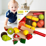 儿童木制玩具切切看 超大木盒木质水果蔬菜切切乐过家家厨房玩具