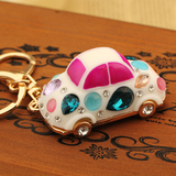 韩国创意礼品水晶水钻可爱甲壳虫汽车钥匙扣女士包包挂件饰品圈链