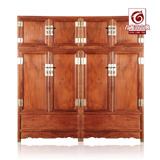 缅甸花梨木明式顶箱柜 中式实木红木双门大衣柜 简易成人储物柜