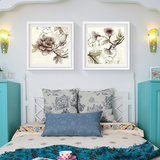 欧式植物花卉艺术油画酒店客房床头挂画卧室壁画有框画客厅装饰画