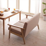 实木沙发日式简约家用沙发会客小户型单人沙发双人田园简易沙发椅