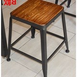 美式铁艺实木餐桌凳复古凳子学生培训凳长条板凳排椅电脑凳餐厅椅