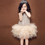 2016年春夏季儿童表演礼服新款 韩国女童高档绣花公主裙子
