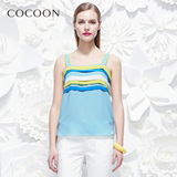 COCOON 2016春夏新款正品条纹抹胸吊带雪纺上衣232205016