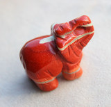 天然战国红石大象摆件 立体精雕 造型可爱