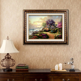 客厅玄关挂画现代复古欧美式壁画有框画沙发背景墙装饰画乡村风景