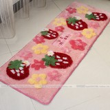 长条草莓地毯防滑门垫厨房吸水垫可爱床边毯卧室床前垫红玄关地垫