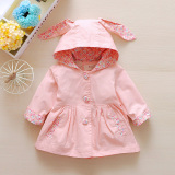 女童韩版中长款上衣女婴儿童装春季1-2-3岁半女宝宝春装外套纯棉3
