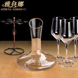 6只装水晶红酒杯子+醒酒器杯架套装∣无铅高脚杯葡萄酒杯波尔多