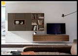本居林电视柜简约现代电视柜茶几组合定做北欧简约胡桃木色电视柜
