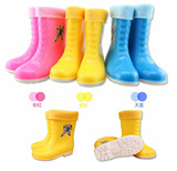 新款回力儿童雨鞋保暖可爱男女童雨靴冬季短筒水鞋加棉套童鞋童靴