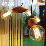 LOFT灯饰美式个性艺术创意酒吧餐厅餐桌灯具实木北欧宜家木头吊灯