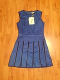 【正品现货】代购法国KENZO新款超美高贵皇家蓝羊毛呢流苏连衣裙