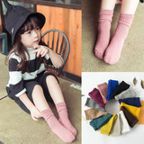 童袜 韩国冬季新款纯棉袜 糖果色儿童堆堆袜 儿童袜子 批发C739