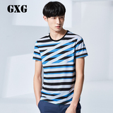 GXG男装 男士短袖T恤 时尚蓝白色时尚条纹T恤#52244364