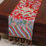 中式桌旗欧美式桌条茶几旗床旗餐垫现代红木家具刺绣布艺餐桌布