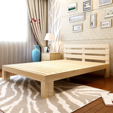 松木床单人床1.2米双人床1.8成人床1.5m实木床简约现代原木儿童床