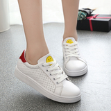 夏季平底系带女式白色鞋子韩版厚底运动休闲女鞋学生透气板鞋单鞋