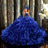 厂价直销婚纱娃娃高档蕾丝大裙新娘时装多层公主裙芭比玩具