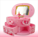 包邮 化妆镜首饰盒芭蕾女孩八音音乐盒 创意生日礼物送女生儿童