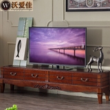 美式实木电视柜茶几组合简约小户型客厅长方形电视机柜整装：011