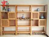 老榆木全实木书柜免漆书架新中式禅意展柜组合家具艺术风格型热卖
