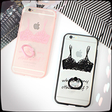 粉色蕾丝内衣创意支架iPhone6s软硅胶手机壳 苹果6plus保护套批发