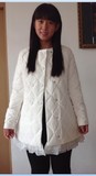 XG雪歌专柜正品2015冬季新款中长款圆领双排扣长袖女羽绒外套