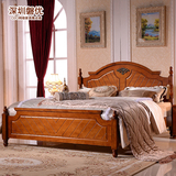 深圳磐优全实木床1.8米双人床 纯美式乡村床橡木原木经典 欧式床