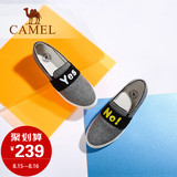 Camel/骆驼女鞋 2016秋季新款 圆头休闲单鞋个性字母贴内增高女鞋
