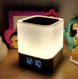 LED蓝牙音箱智能闹钟台灯创意小夜灯床头灯USB充电护眼学习灯具3