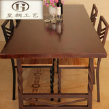 美式风情紫色黑色白色红色椅实木铁艺酒吧椅美式复古做旧吧台桌椅