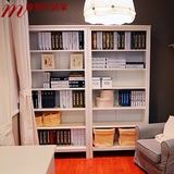 宜家汉尼斯实木书柜可自由组合落地储物书架子特价北欧式白色客厅