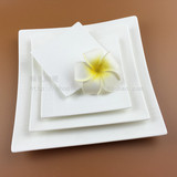 批发酒店自助餐盘西餐厅盘白色陶瓷正方形平盘创意牛排盘异形盘子