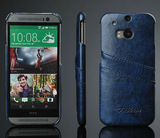 HTC one M8手机壳 PU油蜡纹手机套 带插卡保护壳手机后壳包邮