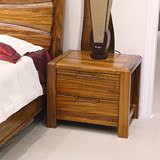天缘现代中式床头柜实木乌金木储物柜抽屉柜特价A306木质框架结构