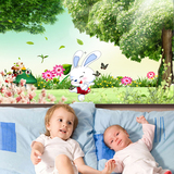 儿童房装饰画3D电视背景墙壁画客厅挂画油画布打印大幅海报兔子