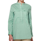 欧蒂芙秋冬女装 纯色全棉中长款立领衬衫上衣商场同款GWB5051