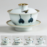 三才盖碗 正品复古瓷器手绘中式盖碗茶杯大号 陶瓷日式茶具泡茶器