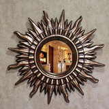 现代欧式客厅太阳装饰镜玄关镜子背景墙壁挂墙面装修镜框浴室挂镜