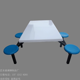 圆凳餐桌公司食堂连体餐桌4人快餐桌椅组合户外桌子 折叠桌椅批发