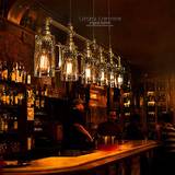 卖场瓶子餐厅玻璃酒瓶LED吊灯loft工业酒吧台咖啡厅复古水管灯饰