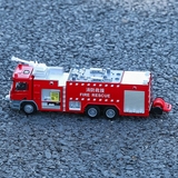 凯迪威消防车合金模型119救火云梯登高金属汽车模型儿童玩具礼盒