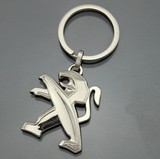 厂家直销外贸新款创意车标汽车钥匙链东风标致logo钥匙扣男士