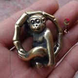 古董收藏品黄铜实心雕刻猴子滚环吊坠项链挂件老其它古玩杂项物件